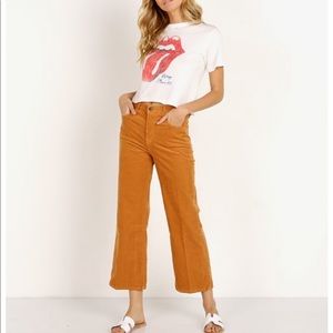 NWT J Brand Joan super High Rise wide straight Crop cord pant size 32